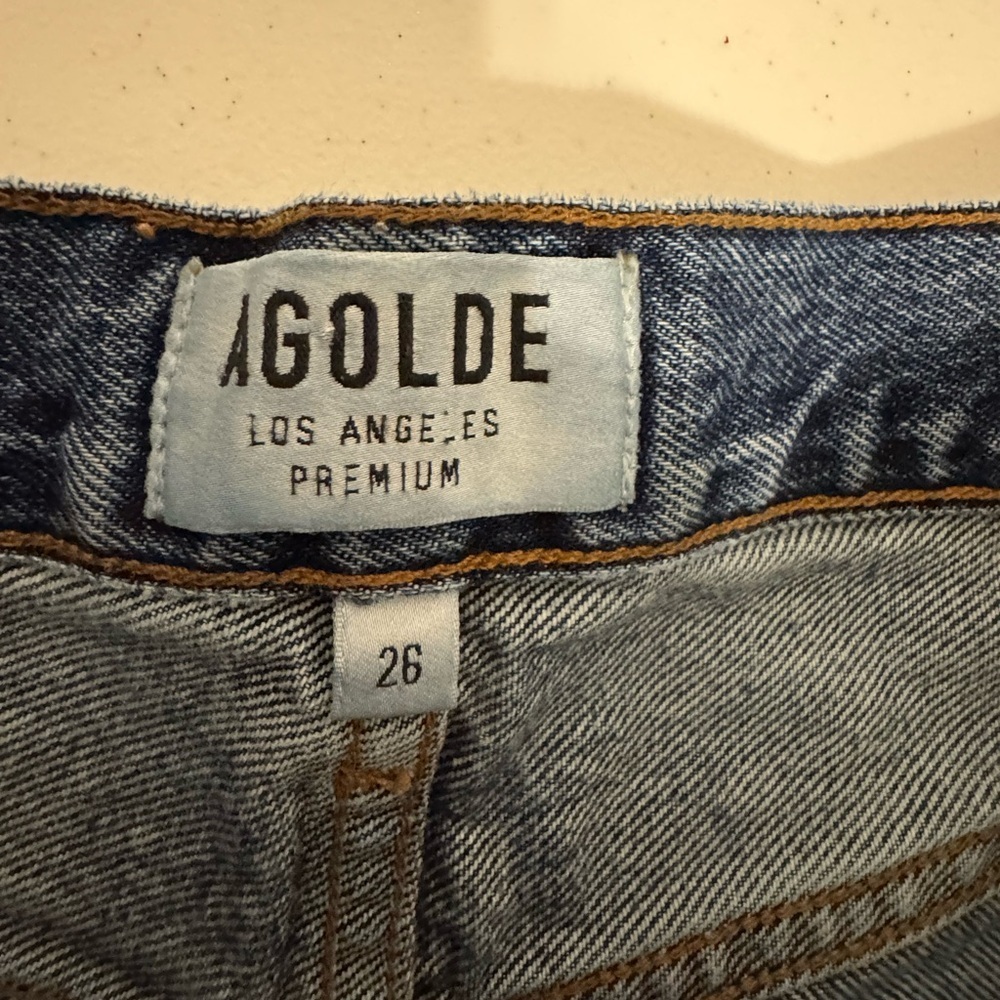AGOLDE Parker Vintage Cut Off Denim Shorts High Rise Distressed Size 26 - Picture 3 of 6